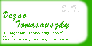 dezso tomasovszky business card